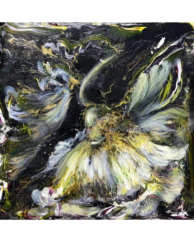Картина абстракция Лилии Степановой "Черная лилия"