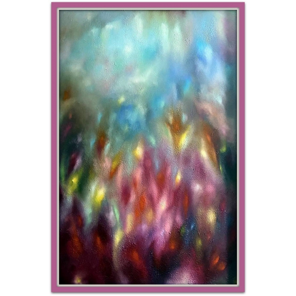 Картина абстракція Лілії Степанової "Малиновий захід сонця"