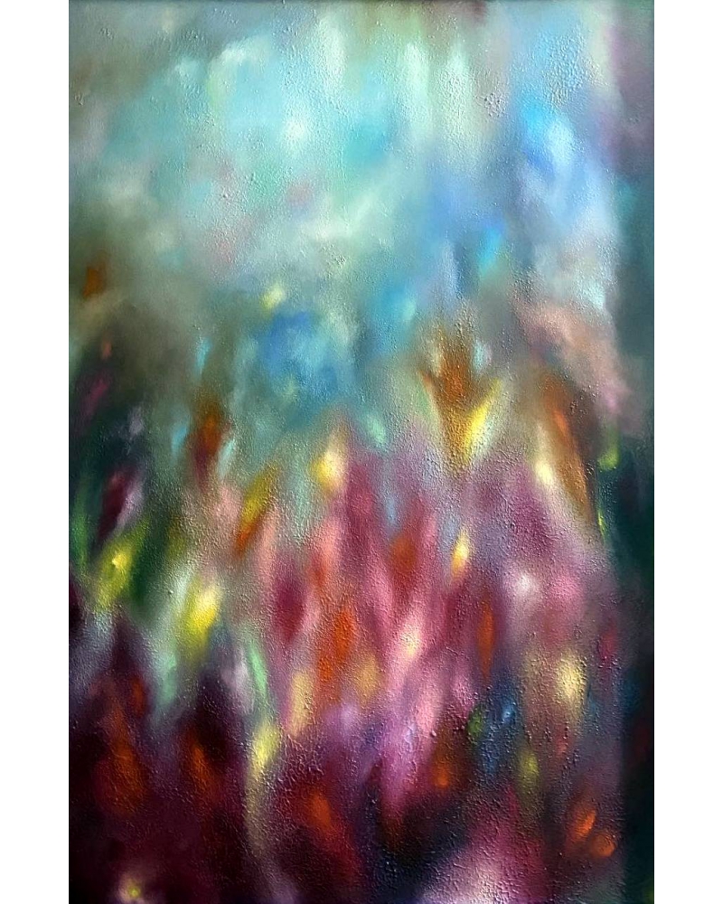 Картина абстракція Лілії Степанової "Малиновий захід сонця"