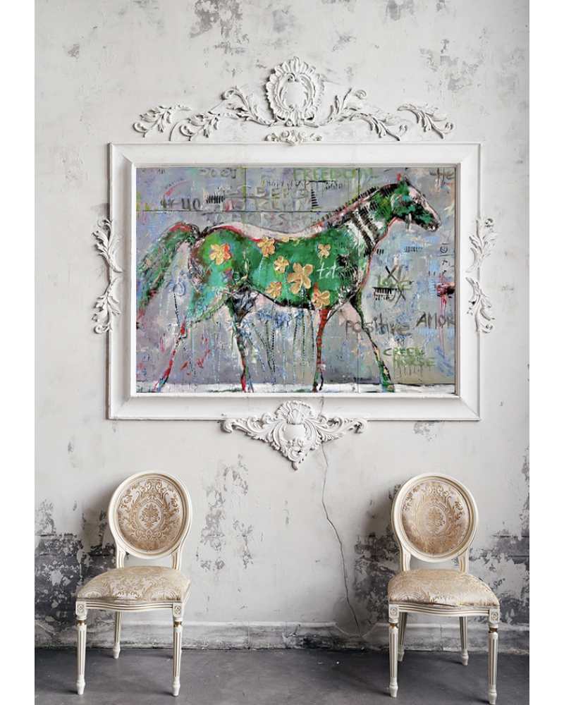 Картина Лилии Степановой "Зелёная лошадь"