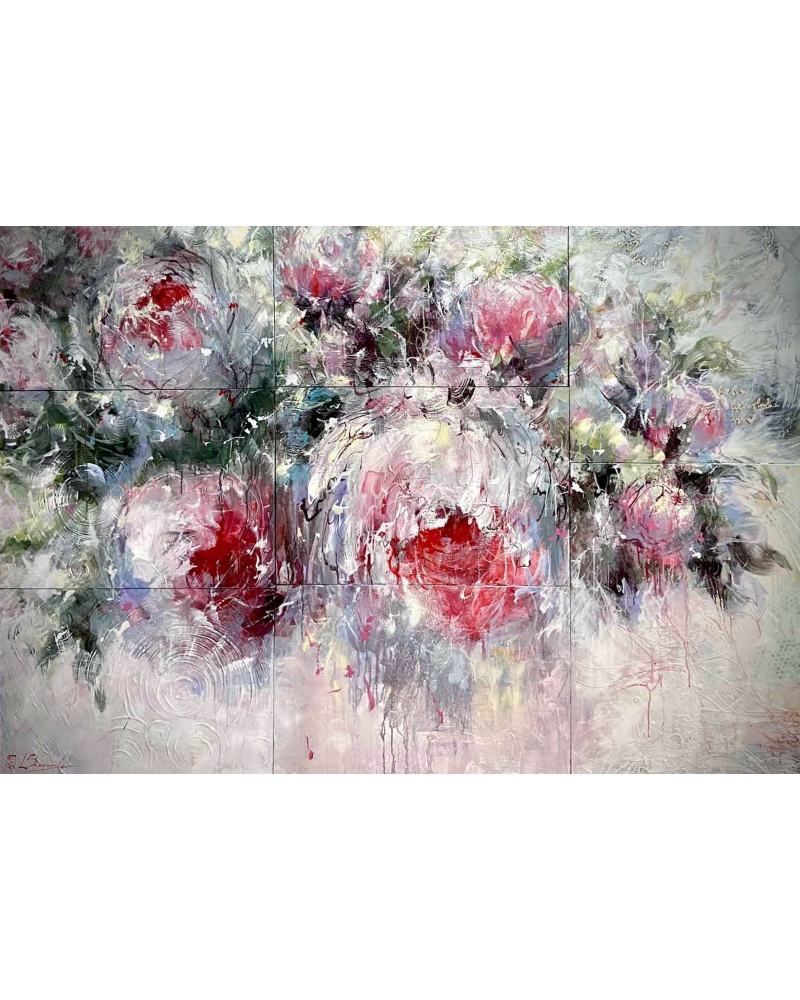 Картина Лилии Степановой цветы пионы "Райский сад"