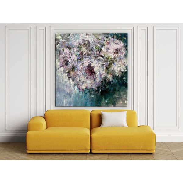 Картина Лілії Степанової квіти півонії "Індиго"